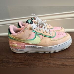 Nike Air Force 1 Shadow Arctic Punch Barley Volt Pink and Green Women’s 12 Shoe